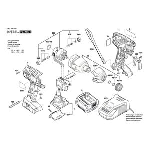 для аккумуляторного импульсного гайковерта Bosch GDX 14,4 V-LI 14.4 V 3601JB8000, деталировка 1