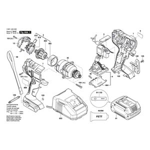 для аккумуляторного импульсного гайковерта Bosch GDX 180-LI 18 V 3601JG5220, деталировка 1