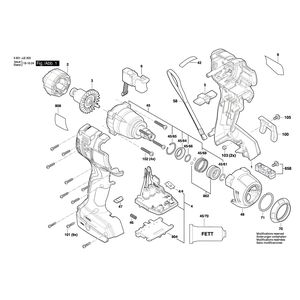 для аккумуляторного импульсного гайковерта Bosch GDX 18V-200 18 V 3601JJ2200, деталировка 1