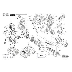 для аккумуляторного импульсного гайковерта Bosch GDX 18V-200 C 18 V 3601JG4200, деталировка 1