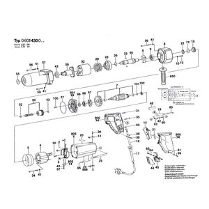 для импульсного гайковерта Bosch 220 V 0601430008, деталировка 1