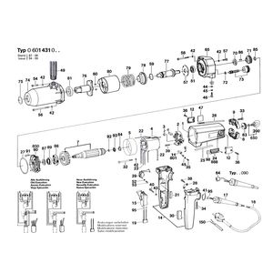 для импульсного гайковерта Bosch 220 V 0601431003, деталировка 1