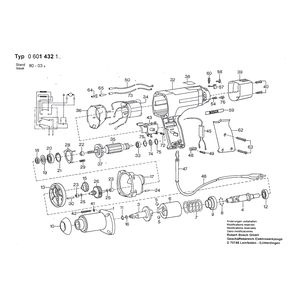 для импульсного гайковерта Bosch 220 V 0601432103, деталировка 1