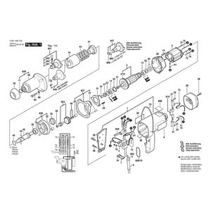 для импульсного гайковерта Bosch GSR 1436.7 220 V 0601436703, деталировка 1