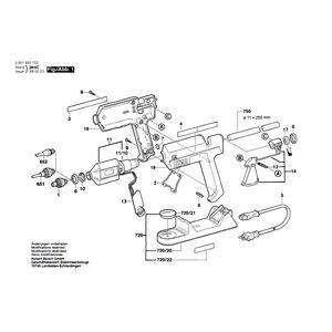 для клеевого пистолета Bosch GKP 200 CE 230 V 0601950703, деталировка 1