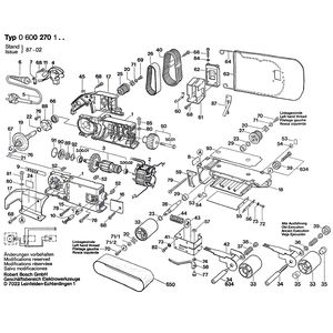 для ленточной шлифовальной машины Bosch 220 V 0600270103, деталировка 1