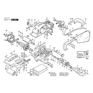 для ленточной шлифовальной машины Bosch GBS 100 A 220 V 0601273903, деталировка 1