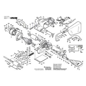 для ленточной шлифовальной машины Bosch GBS 100 A 230 V 0601276903, деталировка 1