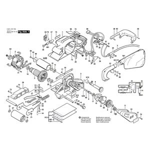 для ленточной шлифовальной машины Bosch GBS 100 AE 220 V 0601273703, деталировка 1