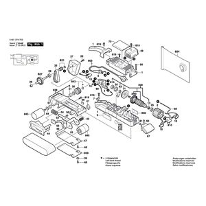 для ленточной шлифовальной машины Bosch GBS 75 AE 230 V 0601274703, деталировка 1