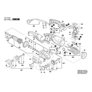 для ленточной шлифовальной машины Bosch GRB 14-CE 230 V 3601HA9000, деталировка 1