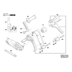 для ленточной шлифовальной машины Bosch GRB 14-CE 230 V 3601HA9000, деталировка 2