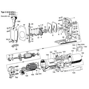 для аккумуляторной лобзиковой пилы Bosch 24 V 0600575000, деталировка 1