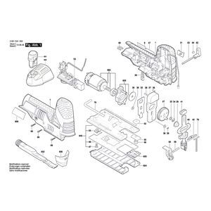 для аккумуляторной лобзиковой пилы Bosch GST 10,8 V-LI 10.8 V 3601EA1000, деталировка 1