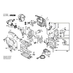 для аккумуляторной лобзиковой пилы Bosch GST 14,4 V 14.4 V 0601598420, деталировка 1