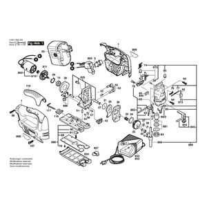 для аккумуляторной лобзиковой пилы Bosch GST 18 V 18 V 3601E98300, деталировка 1