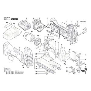 для аккумуляторной лобзиковой пилы Bosch GST 18 V-LI S 18 V 3601EA5100, деталировка 1