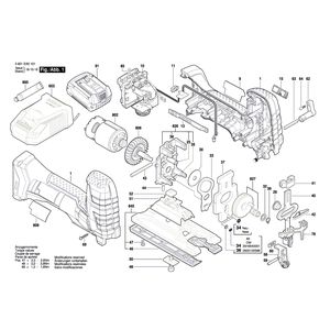 для аккумуляторной лобзиковой пилы Bosch GST 18 V-LI S 18 V 3601EA5101, деталировка 1