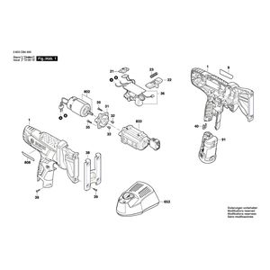 для аккумуляторной лобзиковой пилы Bosch PST 10,8 LI 10.8 V 3603CB4000, деталировка 1