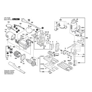 для маятниковой лобзиковой пилы Bosch GST 120 E 230 V 0601510603, деталировка 1