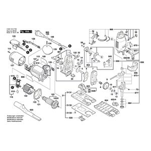 для маятниковой лобзиковой пилы Bosch GST 135 CE 230 V 0601510703, деталировка 1