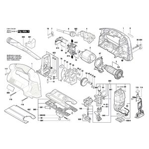 для маятниковой лобзиковой пилы Bosch GST 160 BCE 230 V 3601E18001, деталировка 1