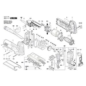 для маятниковой лобзиковой пилы Bosch GST 160 CE 230 V 3601E17000, деталировка 1