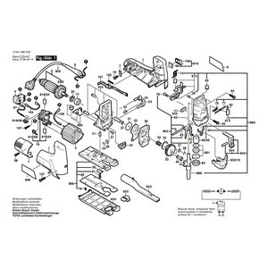 для электролобзика Bosch GST 100 230 V 0601588003, деталировка 1