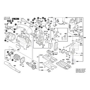 для электролобзика Bosch GST 135 BCE 230 V 0601511703, деталировка 1