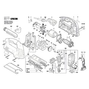 для электролобзика Bosch GST 140 BCE 230 V 3601E15000, деталировка 1