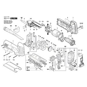 для электролобзика Bosch GST 140 CE 230 V 3601E14000, деталировка 1