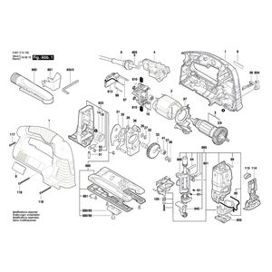 для электролобзика Bosch GST 1400 BCE 230 V 3601E15100, деталировка 1