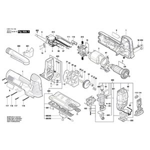 для электролобзика Bosch GST 1400 CE 230 V 3601E14100, деталировка 1