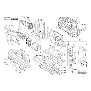 для электролобзика Bosch GST 150 BCE 230 V 3601E13000, деталировка 1