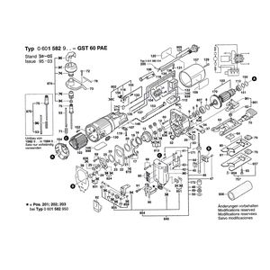 для электролобзика Bosch GST 60 PAE 220 V 0601582903, деталировка 1