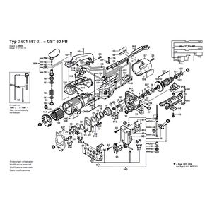 для электролобзика Bosch GST 60 PB 230 V 0601587203, деталировка 1