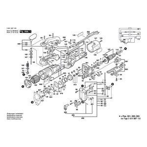 для электролобзика Bosch GST 85 PB 230 V 0601587103, деталировка 1