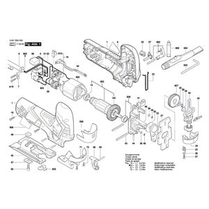 для электролобзика Bosch GST 90 E 230 V 3601E8G000, деталировка 1