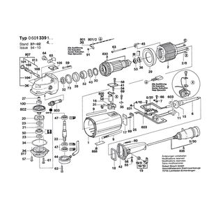 для машины мокрого шлифования Bosch 220 V 0601339161, деталировка 1