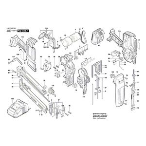 для пневматического молотка для забивания гвоздей Bosch GSK 18 V-LI 18 V 3601D80300, деталировка 1