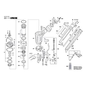 для пневматического молотка для забивания гвоздей Bosch GSK 64-34 3601D91902, деталировка 1