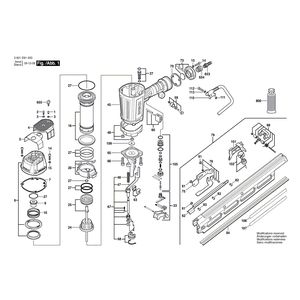 для пневматического молотка для забивания гвоздей Bosch GSN 90-21 RK 230 V 3601D91000, деталировка 1