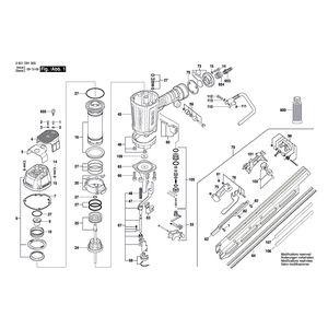 для пневматического молотка для забивания гвоздей Bosch GSN 90-34-DK 230 V 3601D91300, деталировка 1