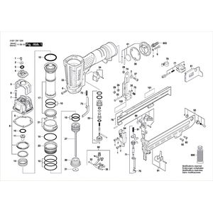 для пневматического молотка для забивания гвоздей Bosch GTK 40 3601D91G00, деталировка 1