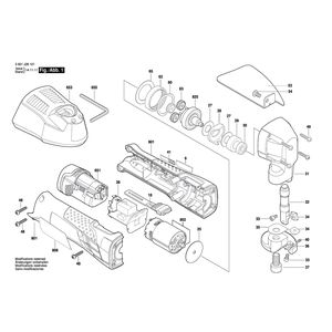 для аккумуляторных листовых ножниц Bosch GSC 10,8 V-LI 10.8 V 3601J26101, деталировка 1