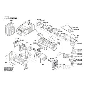 для аккумуляторных листовых ножниц Bosch GSC 18V-16 230 V 3601J26200, деталировка 1