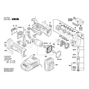 для высечных ножниц Bosch GNA 18V-16 18 V 3601E29500, деталировка 1