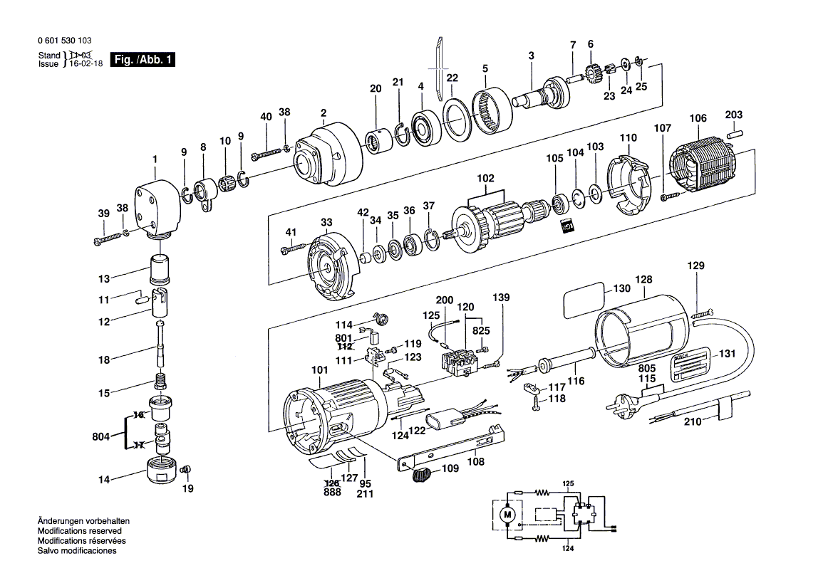 для высечных ножниц Bosch GNA 2,0 220 V 0601530103, деталировка 1