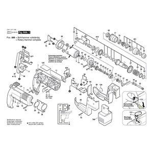 для аккумуляторного отбойного молотка Bosch GBH 12 VR 12 V 0611217103, деталировка 1