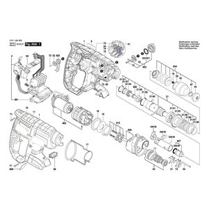 для аккумуляторного отбойного молотка Bosch GBH 18 V-EC 18 V 3611J04000, деталировка 1